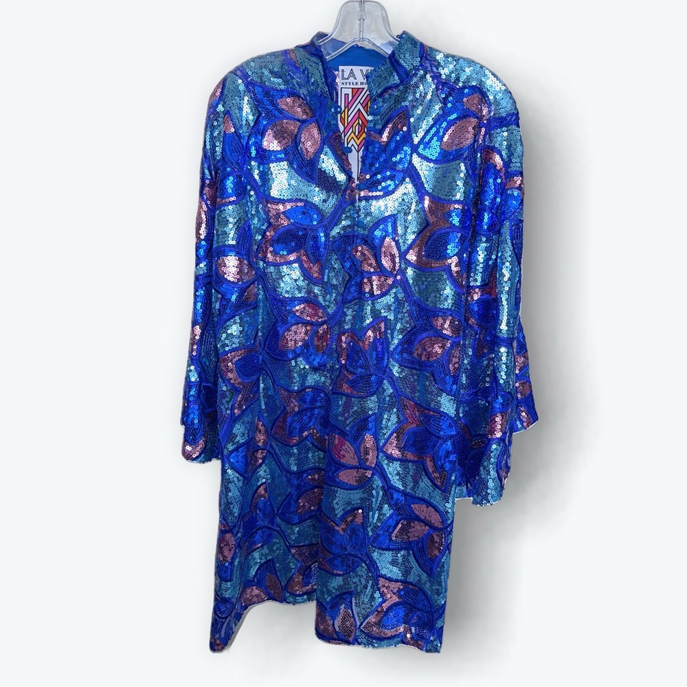 LA VIE Multi Sequin Mini Caftan